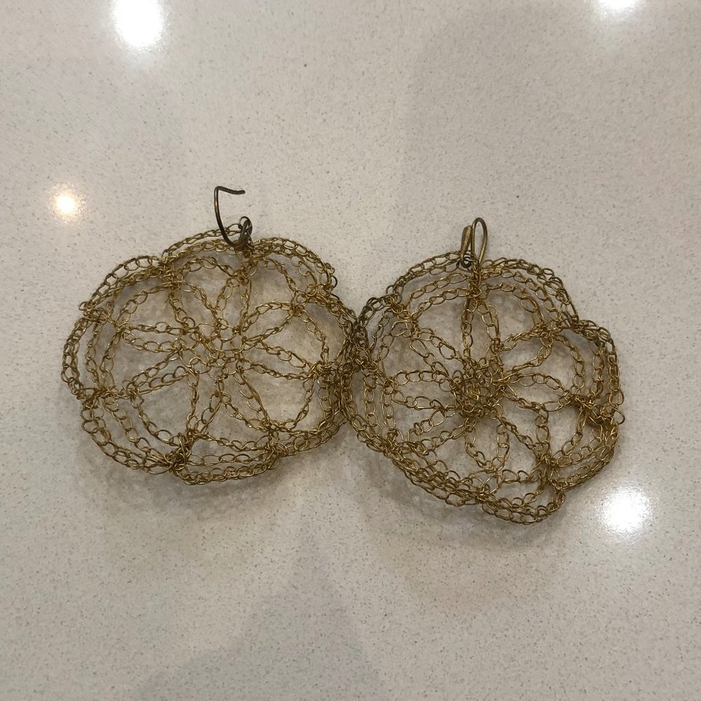 Lacey Gold Mesh Earrings